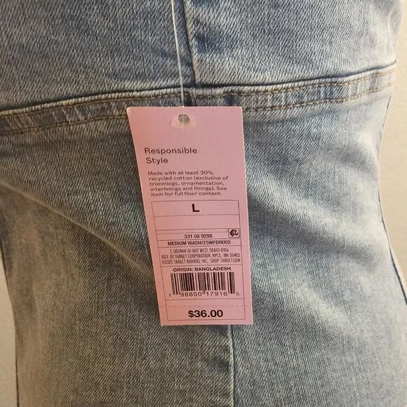 NWT long Denim dress with slit - Picture 5 of 11